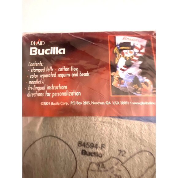 NOS Bucilla Snowman 18" Felt Stocking Kit "In The Spirit" 84594 - Picture 6 of 6